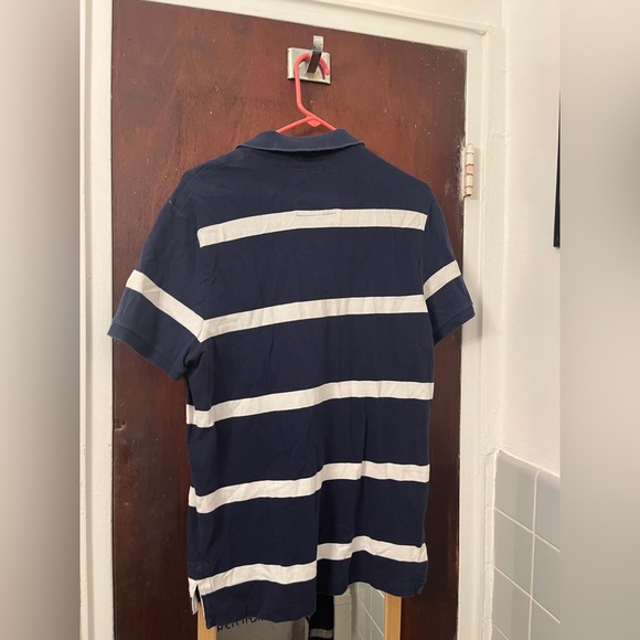 ❌SOLD❌ American Eagle, Striped Dark Blue And White Polo, size Medium. - Picture 4 of 4